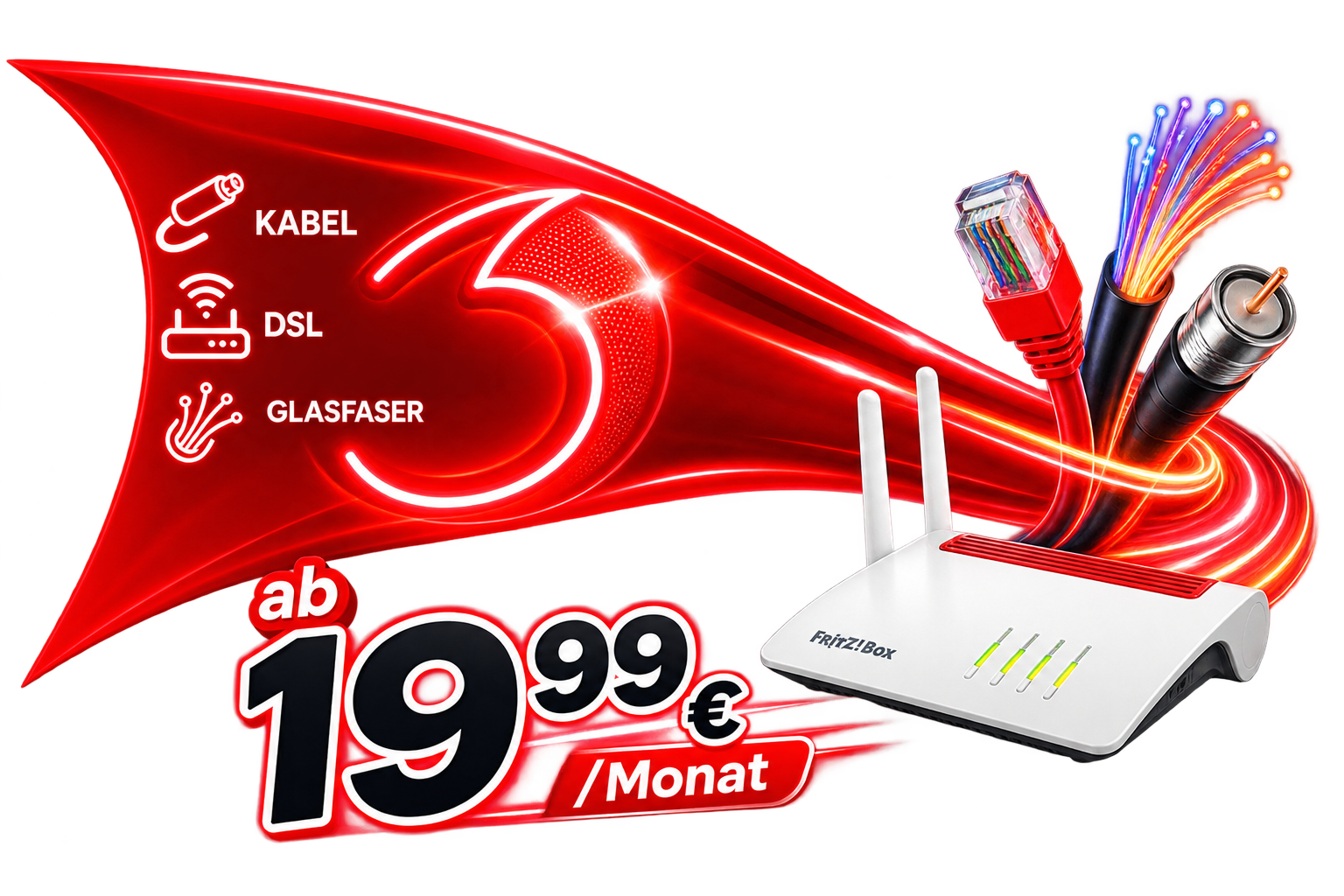 Vodafone DSL Kabel Glasfaser Angebot